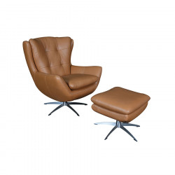 Sloane Leather Swivel Chair & Footstool